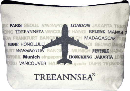 TREEANNSEA Flight Attendant City Cosmetic Pouch