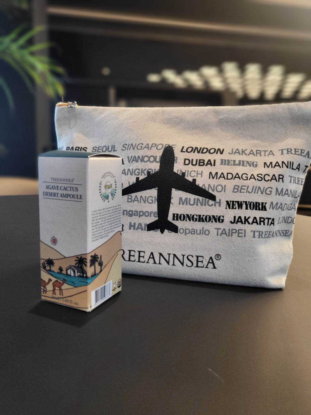 TREEANNSEA Flight Attendant City Cosmetic Pouch